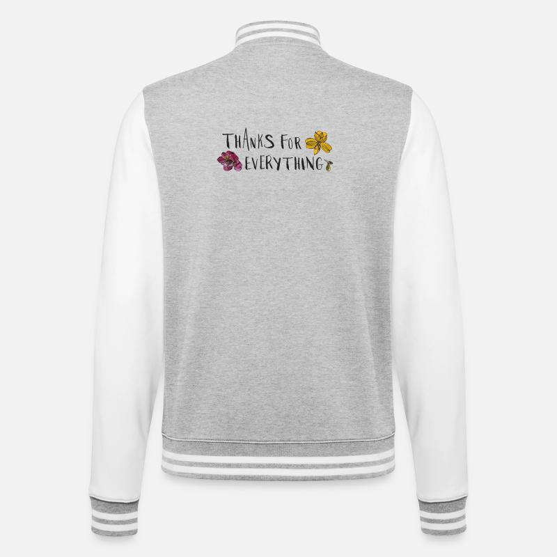 Thanks for everything - College Sweat Jacket - heather grey/white