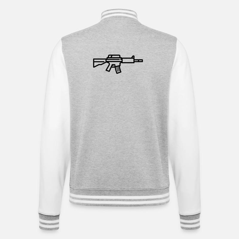 mitraillette - Veste Teddy - gris chiné / blanc