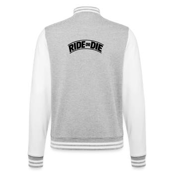 Ride or Die - College Sweat Jacket - heather grey/white - Back - Marisol (170cm)