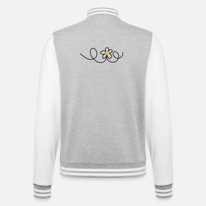flower - College Sweat Jacket - heather grey/white