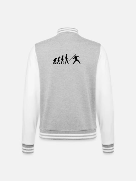 Javelin Throw Thrower Lancer de Javelot Speerwurf - College Sweat Jacket - heather grey/white