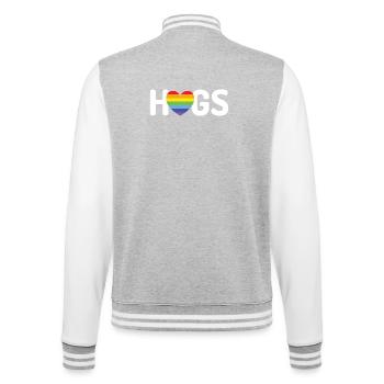Câlins LGBT - Veste Teddy - gris chiné / blanc - Dos - Marisol (170cm)