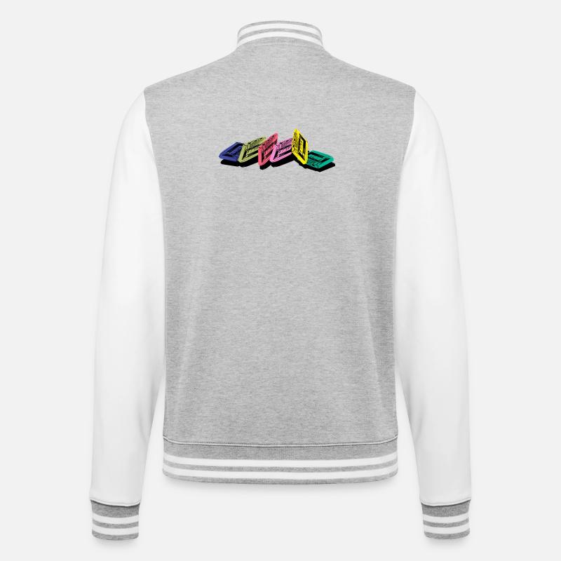 Cassette audio - Veste Teddy - gris chiné / blanc