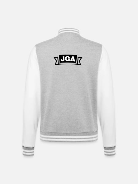 Bachelor Party Emblem / Logo - College Sweat Jacket - heather grey/white