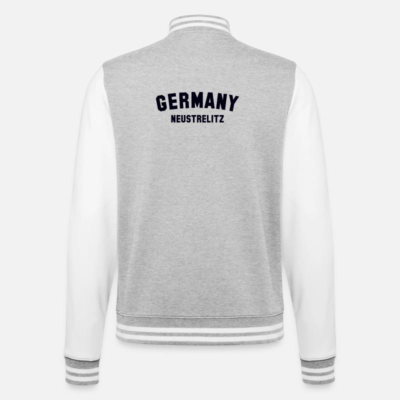 NEUSTRELITZ Germany - College-Sweatjacke - Grau meliert/Weiß