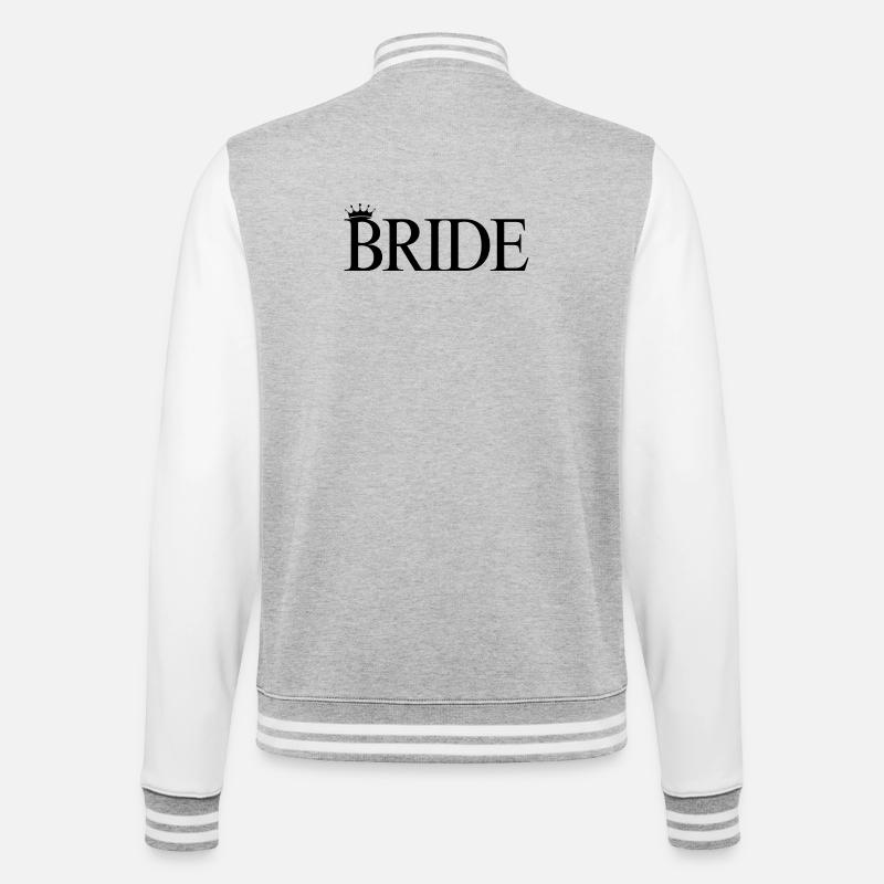 Team Bride! Customizable - College Sweat Jacket - heather grey/white