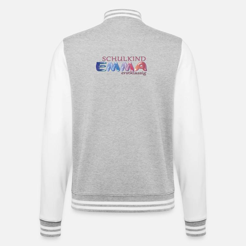 Schulkind Emma Schule - College-Sweatjacke - Grau meliert/Weiß