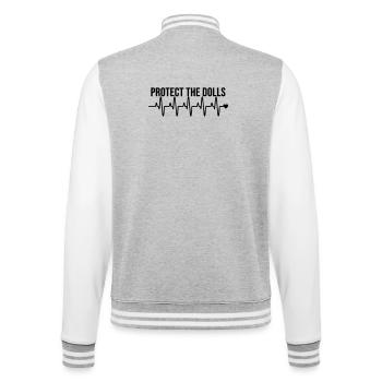 Protect_the_Dolls_love - College-Sweatjacke - Grau meliert/Weiß - Hinten - Marisol (170cm)