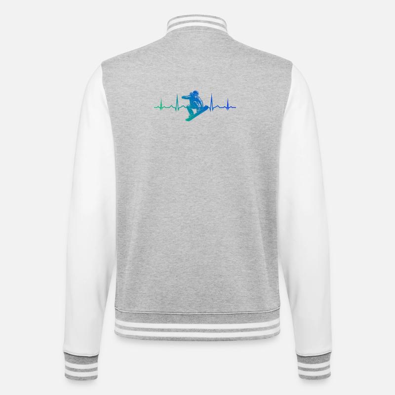 Compact snowboard design for snowboard - College Sweat Jacket - heather grey/white