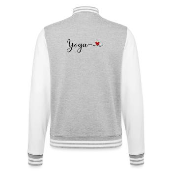 Yoga - College-Sweatjacke - Grau meliert/Weiß - Hinten - Marisol (170cm)