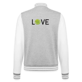 Tennis-Liebhaber - College-Sweatjacke - Grau meliert/Weiß - Hinten - Marisol (170cm)