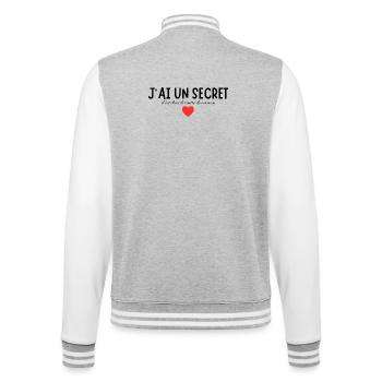Secret message with an affectionate symbol - College Sweat Jacket - heather grey/white - Back - Marisol (170cm)