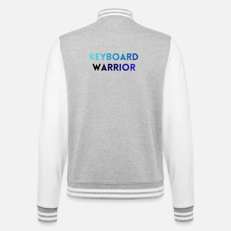 Gamer-/Programmierer-T-Shirt – Keyboard Warrior - College-Sweatjacke - Grau meliert/Weiß