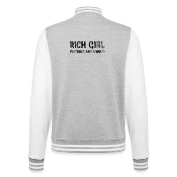 Fille riche – Sans aucun relevé d’argent - Veste Teddy - gris chiné / blanc - Dos - Marisol (170cm)
