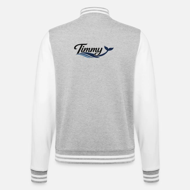 Timmy Wal Ondes typographiques - Veste Teddy - gris chiné / blanc