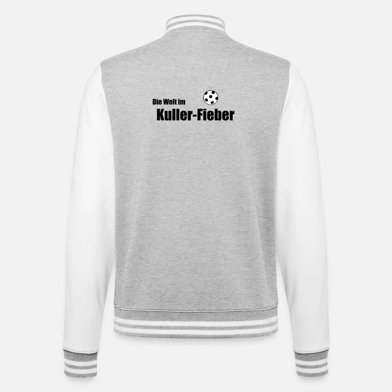 Kuller-Fieber - College-Sweatjacke - Grau meliert/Weiß