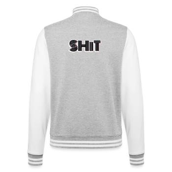 SHIT - College Sweat Jacket - heather grey/white - Back - Marisol (170cm)