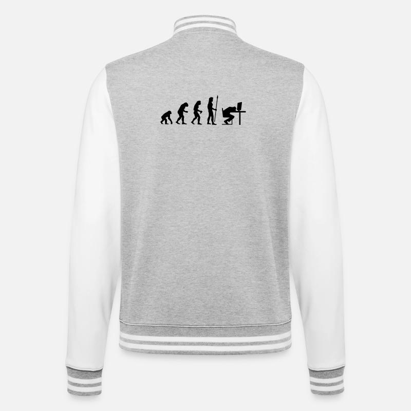 evolution_pc_4 - College Sweat Jacket - heather grey/white