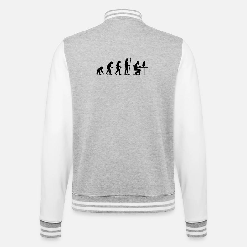 evolution_pc_gamer4 - College-Sweatjacke - Grau meliert/Weiß