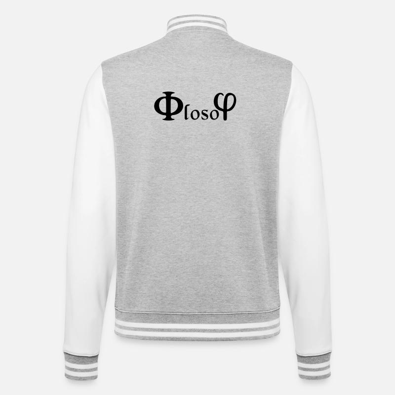 Philosophy / (phi) loso (phi) - College Sweat Jacket - heather grey/white