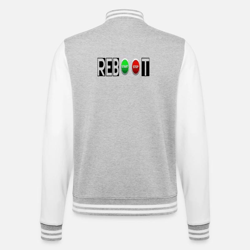 REBOOT - Veste Teddy - gris chiné / blanc