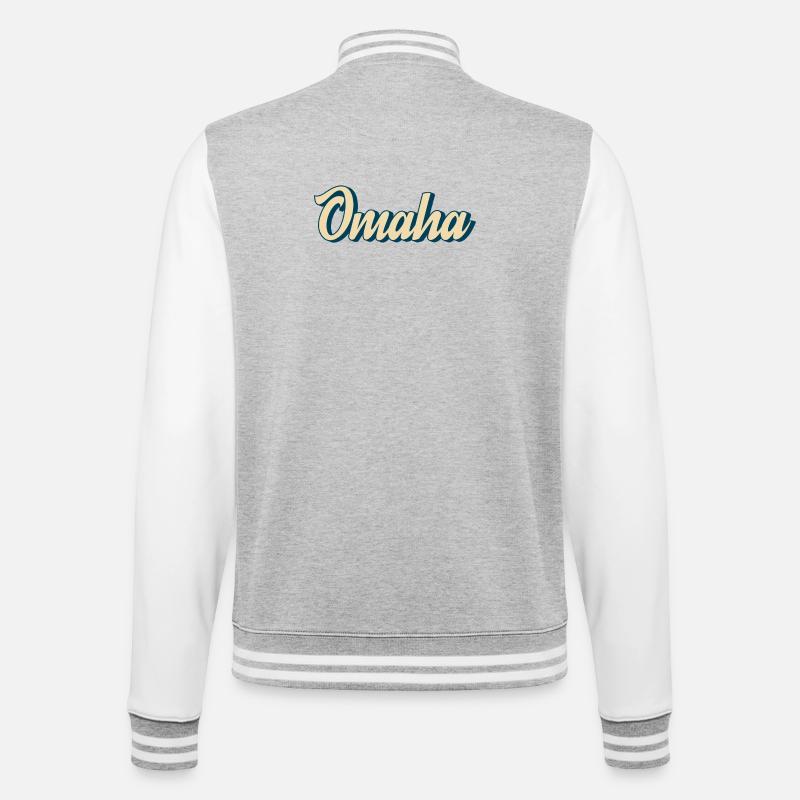 Omaha Script Retro - College Sweat Jacket - heather grey/white