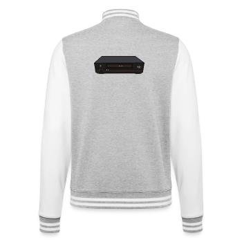 Retro vcr 80s and 90s Video Cassette - College Sweat Jacket - heather grey/white - Back - Marisol (170cm)