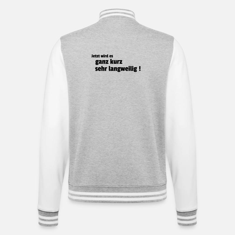 langweilig - College-Sweatjacke - Grau meliert/Weiß