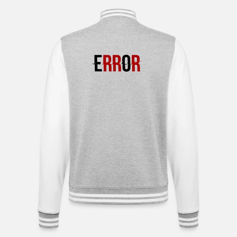 Error Glitch-Design Error Message - College Sweat Jacket - heather grey/white