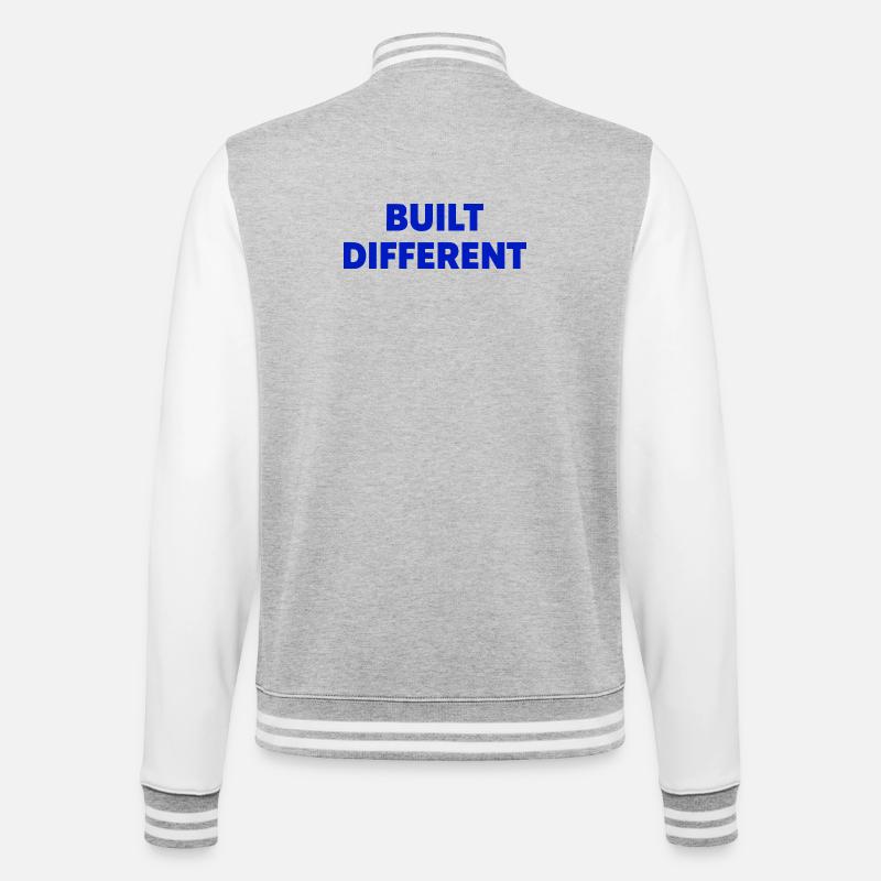 Built Different Motivation Style - College Sweat Jacket - heather grey/white