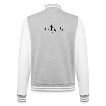 joggen - College-Sweatjacke - Grau meliert/Weiß - Hinten - Marisol (170cm)