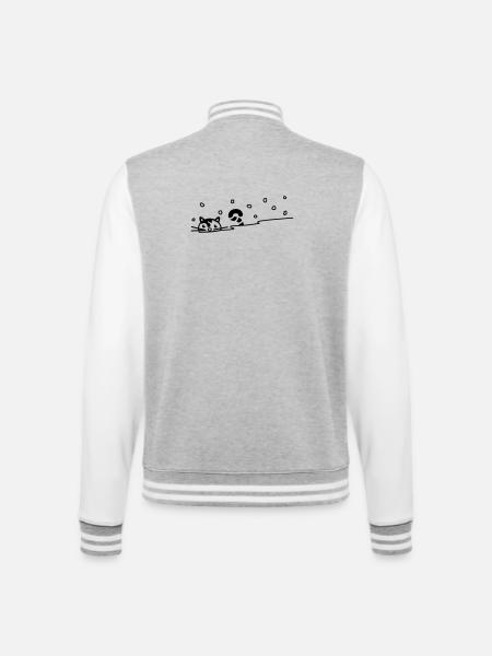 Chat mignon dans la neige - Veste Teddy - gris chiné / blanc