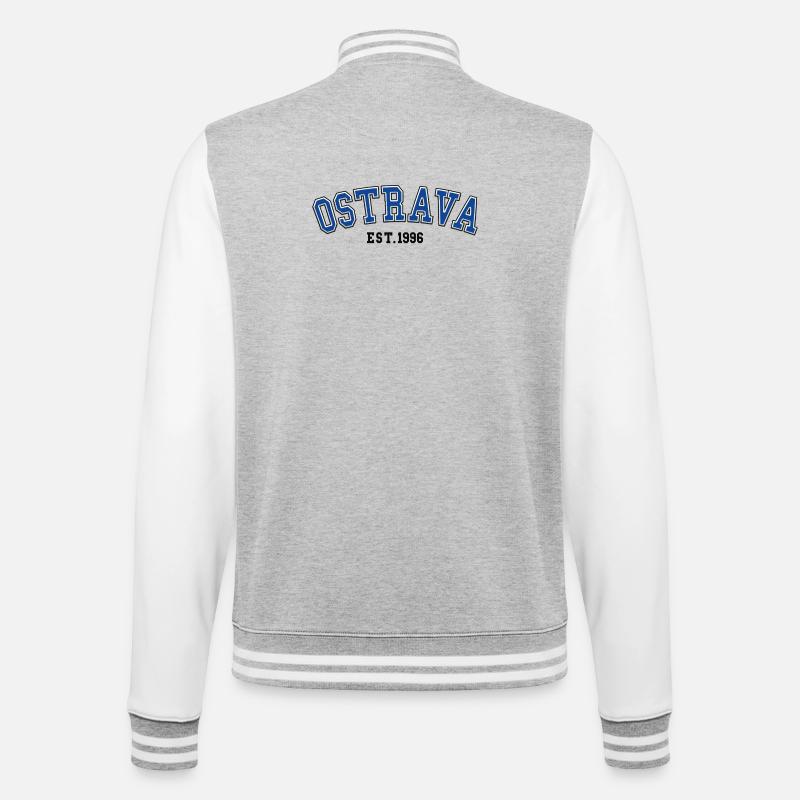 Ostrava Est. 1996 - College Sweat Jacket - heather grey/white