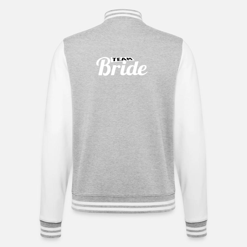Team Bride - College Sweat Jacket - heather grey/white