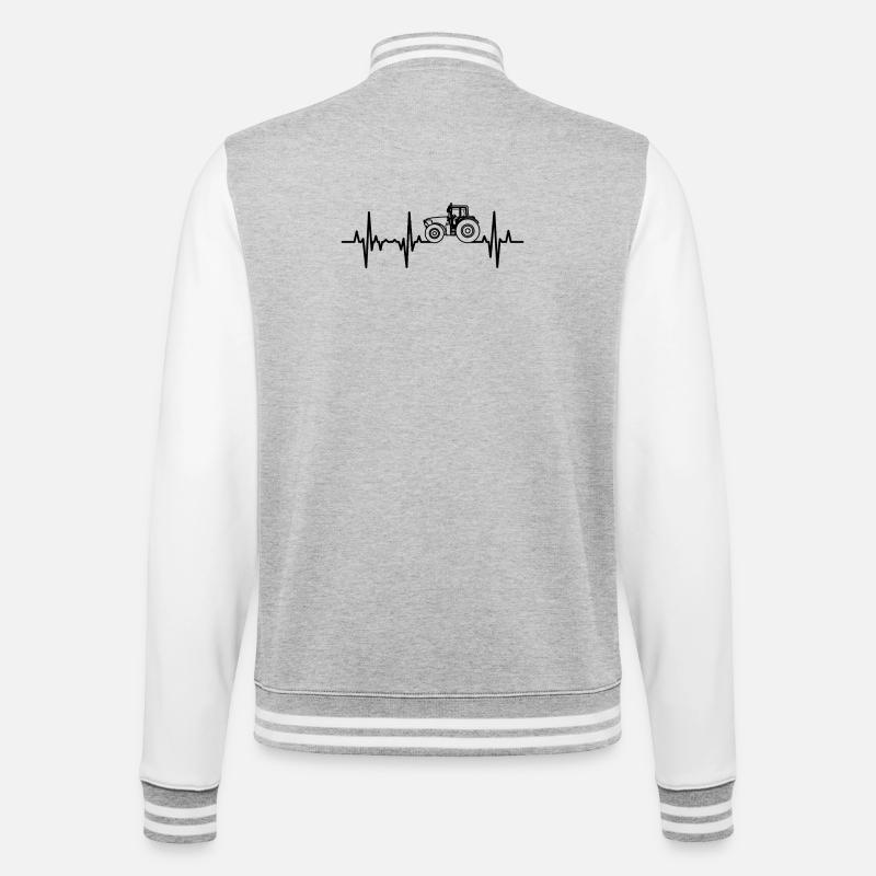 Tractor pulse rate - College Sweat Jacket - heather grey/white