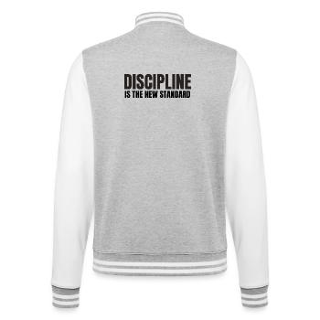 Disciplines is the New standard - College Sweat Jacket - heather grey/white - Back - Marisol (170cm)