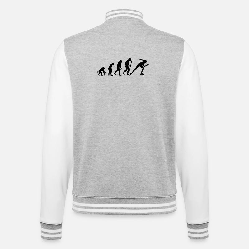 Evolution of inline speedskating - College Sweat Jacket - heather grey/white