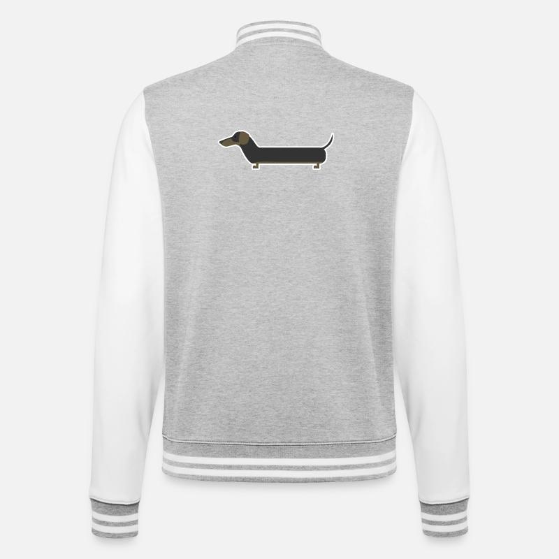 teckel - Veste Teddy - gris chiné / blanc
