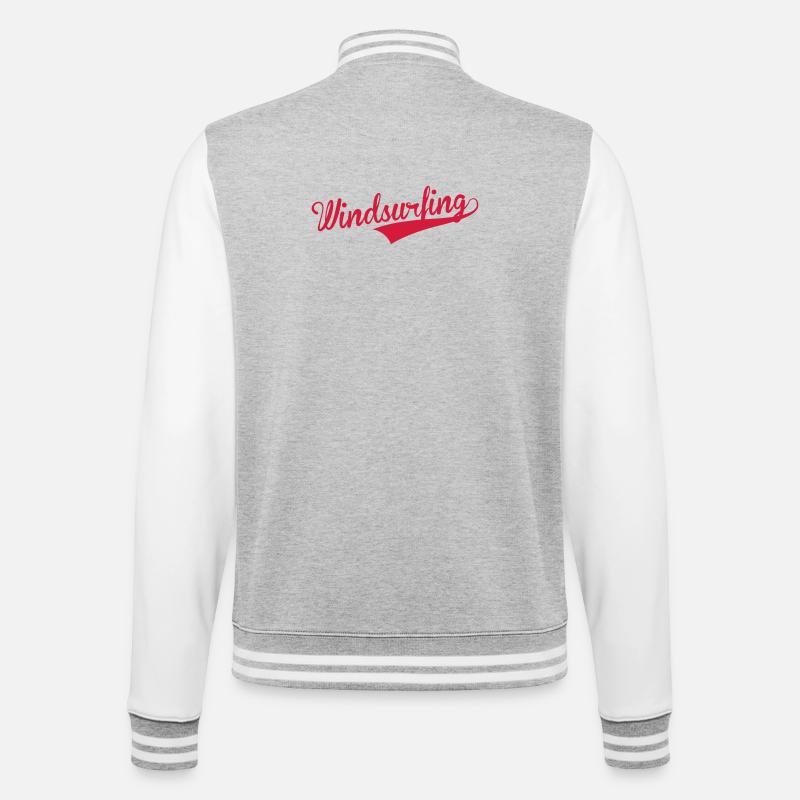 Windsurfen / Windsurfer / Windsurf / Windsurfing - College-Sweatjacke - Grau meliert/Weiß