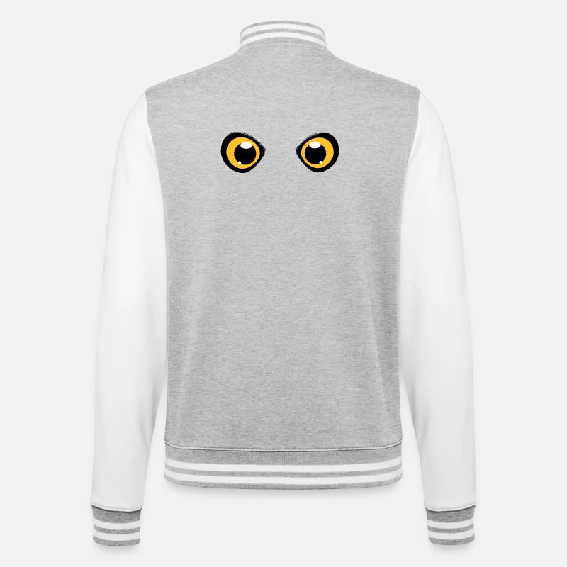deux yeux brillants d'un hibou - Veste Teddy - gris chiné / blanc
