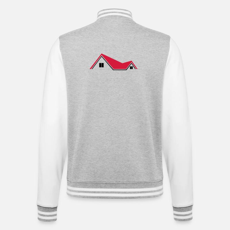 house - College Sweat Jacket - heather grey/white