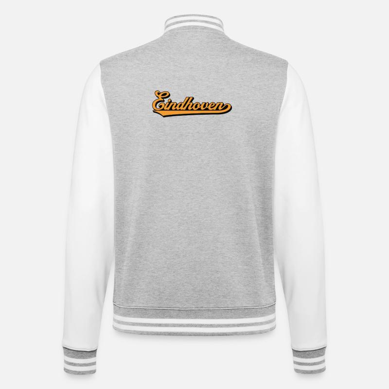 Eindhoven Retro Script - Veste Teddy - gris chiné / blanc