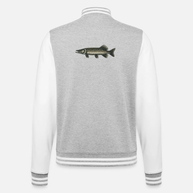 Brochet - Veste Teddy - gris chiné / blanc