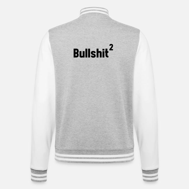 Bullshit squared - College Sweat Jacket - heather grey/white