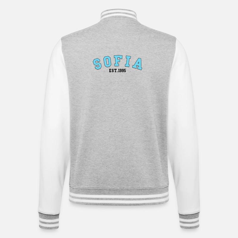 Sofia_Est_1995 - Veste Teddy - gris chiné / blanc