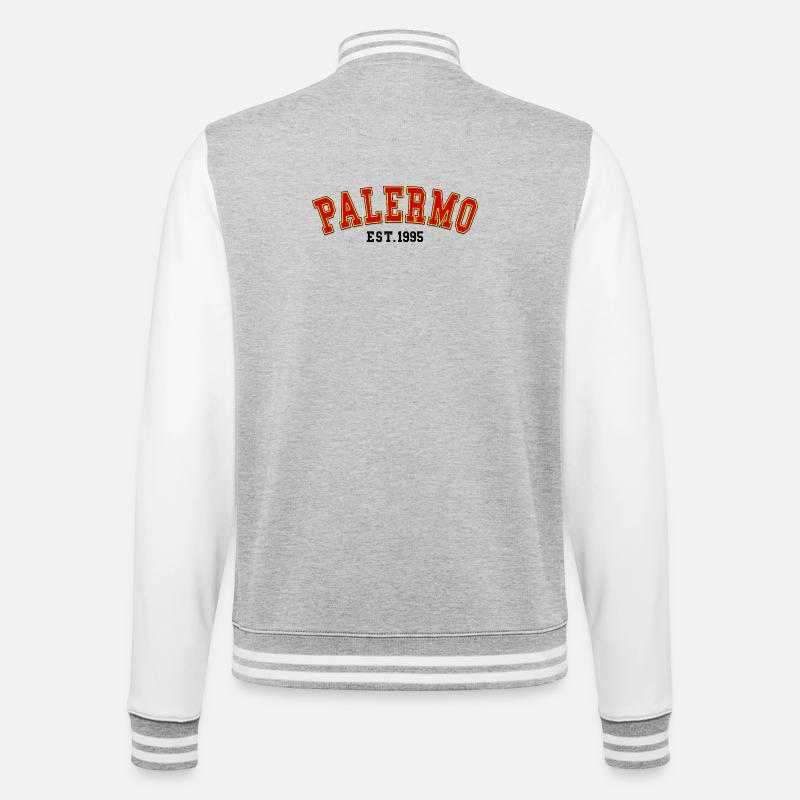 Palermo Est.1995 - College-Sweatjacke - Grau meliert/Weiß