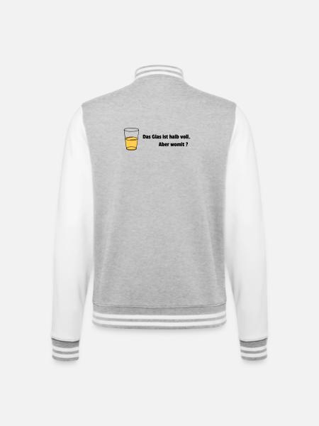 Glass half full Realist - College Sweat Jacket - heather grey/white