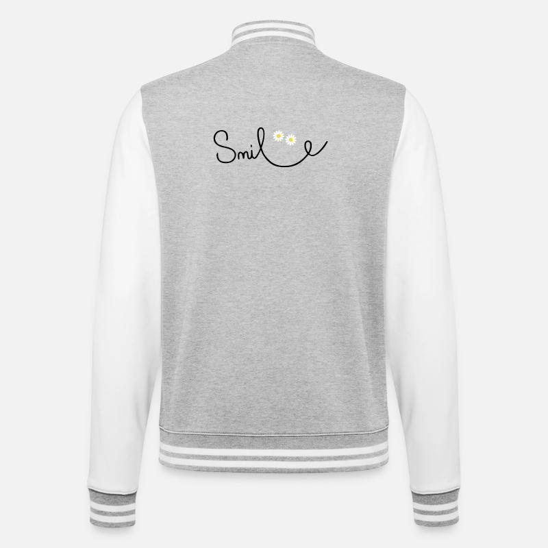 Flowery smile in cursive script - College Sweat Jacket - heather grey/white