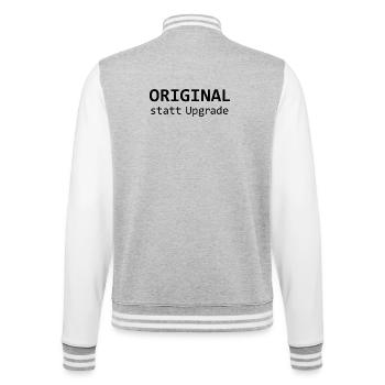 ORIGINAL statt Upgrade - College-Sweatjacke - Grau meliert/Weiß - Hinten - Marisol (170cm)