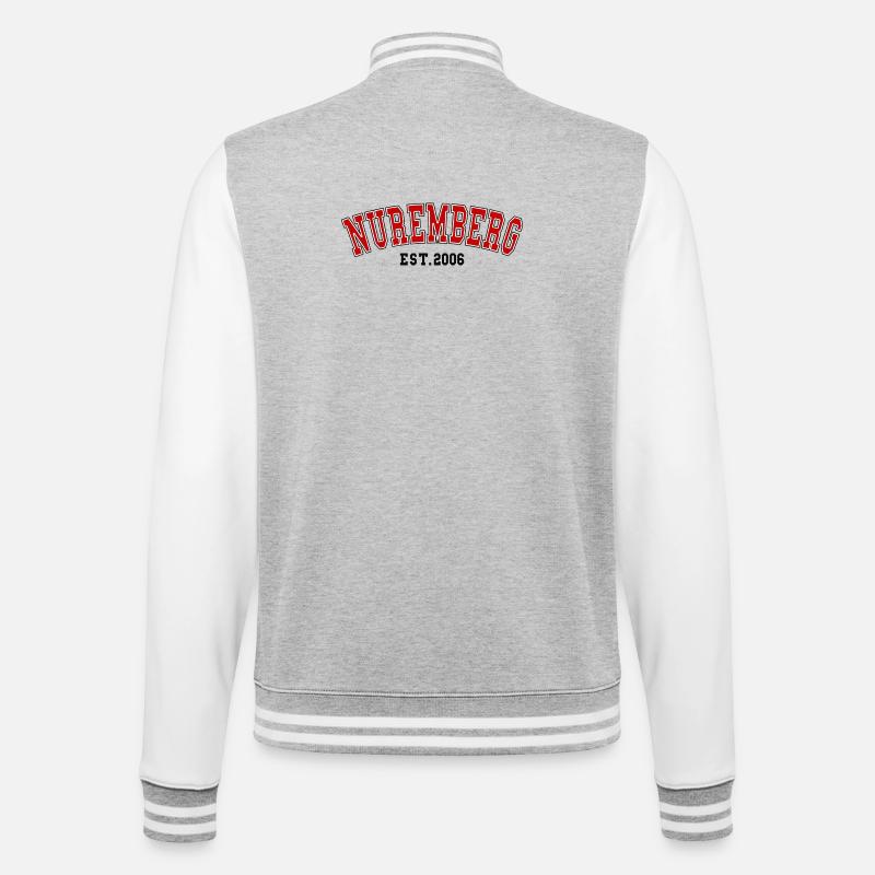 Nürnberg Est. 2006 - College-Sweatjacke - Grau meliert/Weiß